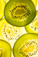 Close-up of sliced kiwis