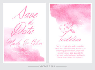 Set of vector Save the Date invitations