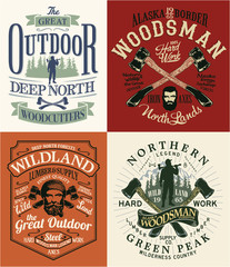 The great outdoor lumberjack and woodsman vector artworks for t shirt, poster, label  and others.