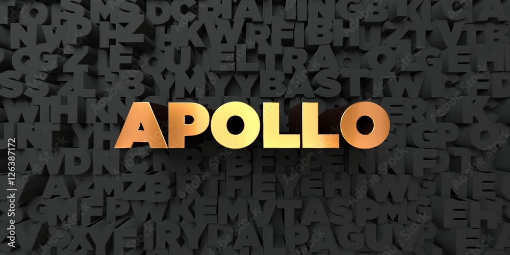 Fototapete apollo - gold text on black background - 3d rendered royalty free stock picture. this image can be u