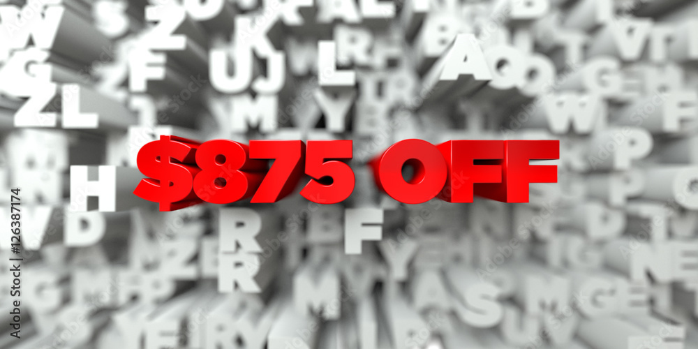 Fototapete $875 off - red text on typography background - 3d rendered royalty free stock image. this image can 