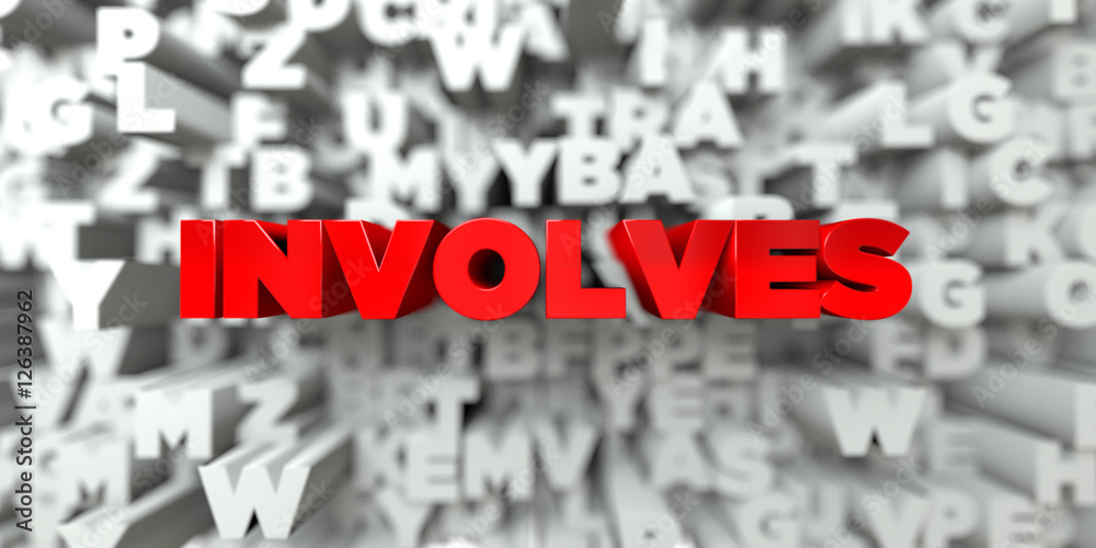 Fototapete involves - red text on typography background - 3d rendered royalty free stock image. this image can 