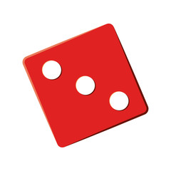 silhouette color dice number three vector illustration