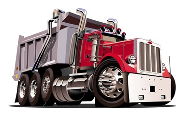 Vector Cartoon Dump Truck. Available EPS-10 vector format separated by groups and layers for easy edit © Mechanik