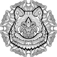 Fototapeta premium Element for your design. National ethnic circular pattern with t