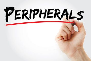 Hand writing Peripherals with marker, concept background