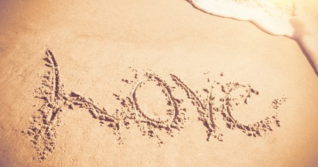 Love written on sand