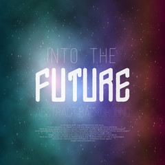 Neon Poster Retro Disco Background. Into The Future Vector Poste