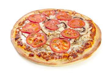 Tasty pizza isolated on white