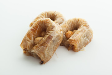 Tasty Turkish delight isolated on white