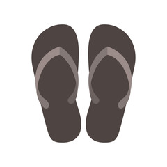 silhouette Beach flip-flops with brown bottom vector illustration