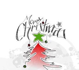 Christmas tree,  Xmas tree Merry Christmas! - Vector illustratio