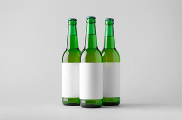 Beer Bottle Mock-Up - Three Bottles. Blank Label