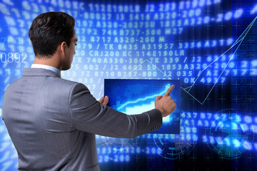 Businessman in stock exchange trading concept