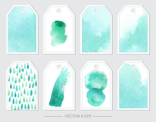 Set of vector watercolor shapes