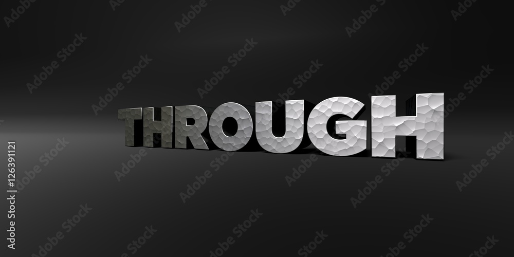Fototapete through - hammered metal finish text on black studio - 3d rendered royalty free stock photo. this im