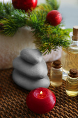 Spa treatment with Christmas decorations