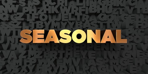 Seasonal - Gold text on black background - 3D rendered royalty free stock picture. This image can be used for an online website banner ad or a print postcard.