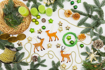 Adventskranz, Bastelmaterial, basteln, Materialien, verschiedene