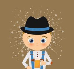 german oktoberfest cartoon icon vector illustration graphic design