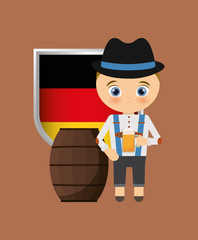 german oktoberfest cartoon icon vector illustration graphic design