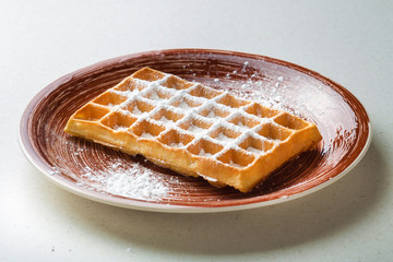 Whole wheat Belgium waffle horizontal view