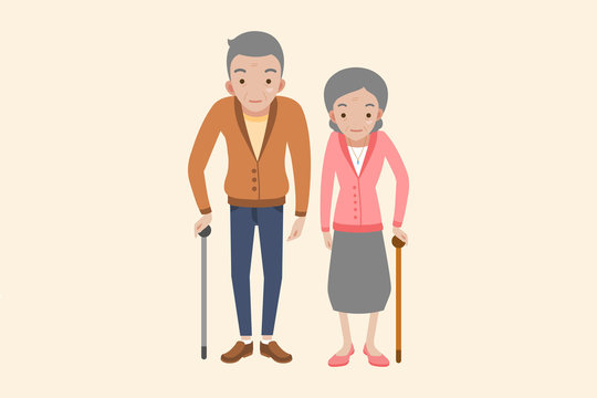 Vector illustration of Grandparents, graphic design
