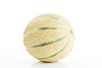 Melone, Cantaloupe, weißer Hintergrund