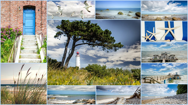 Collage von Bildern aus R&uuml;gen: Wilde, sch&ouml;ne Ostseek&uuml;ste,Auszeit, Entspannung, Relaxen, Erholen, Meditation am Meer :)