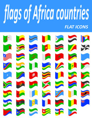 flags of Africa countries flat icons vector illustration
