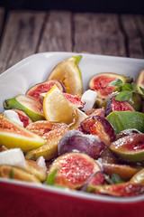 Fresh figs with sugar - close up