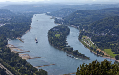 Panorama View from the Drachenburg, Rhein, Germany, Europe