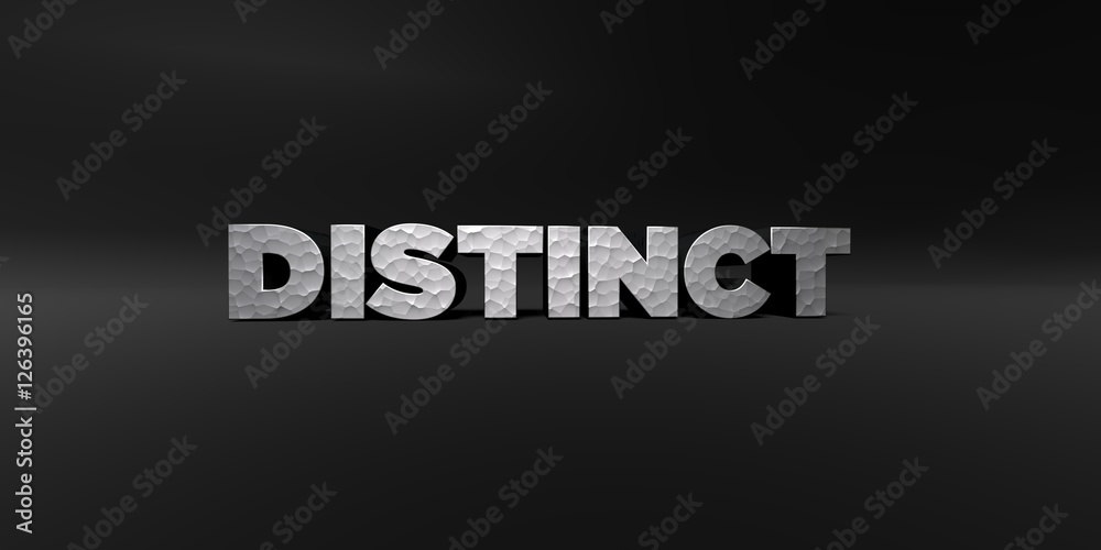 Fototapete distinct - hammered metal finish text on black studio - 3d rendered royalty free stock photo. this i