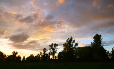 sunset over the meadows