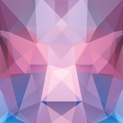 Obraz premium Polygonal vector background. Can be used in cover design, book design, website background. Vector illustration. Pink, blue colors