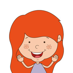 silhouette half body girl smiling with open arms vector illustration