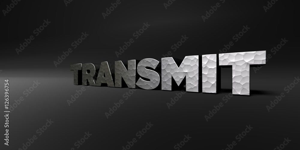 Fototapete transmit - hammered metal finish text on black studio - 3d rendered royalty free stock photo. this i