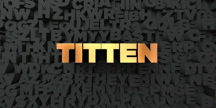 Titten - Gold text on black background - 3D rendered royalty free stock picture. This image can be used for an online website banner ad or a print postcard.