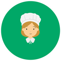 American colonial thanksgiving women cute icon in trendy flat style isolated on color background. Thanksgiving symbol for your design, logo, UI. Vector illustration, EPS10.