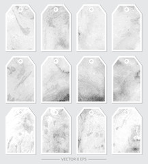 Vector. Set of tags with marble textures