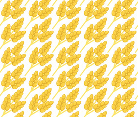 Wheat seamless pattern. Corn, ears seamless texture. Wheat ears background. Vector illustration