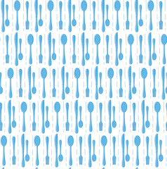 Dinner set seamless pattern. Spoons and forks background. Modern background for menu design. Restaurant, cafe seamless texture background. Vector illustration