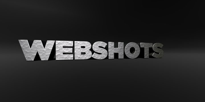 WEBSHOTS - hammered metal finish text on black studio - 3D rendered royalty free stock photo. This image can be used for an online website banner ad or a print postcard.