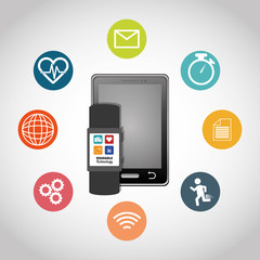 Wearable mobile technology icon vector illustration graphic design