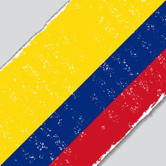 Colombian grunge flag. Vector illustration.