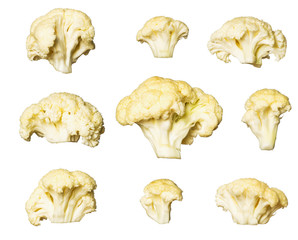 Fresh cauliflower cabbage isolated on white background