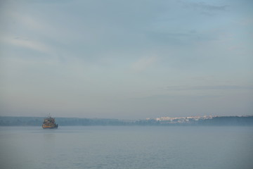 sunset over the river