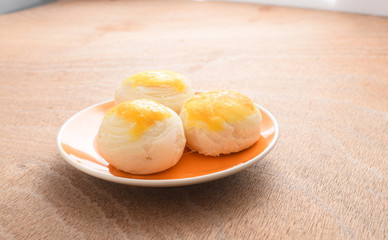 Chinese pastry or moon cake, Mung bean filling cake, Thai sweet