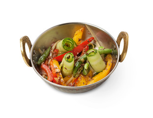 Vegan and vegetarian indian cuisine dish, spicy vegetable salad