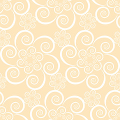 Floral seamless pattern with swirl flowers